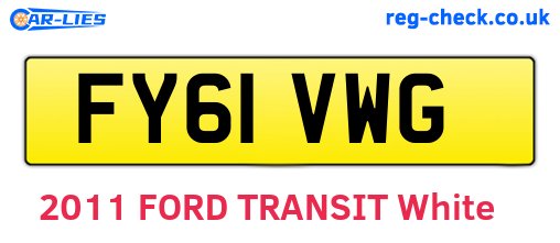 FY61VWG are the vehicle registration plates.