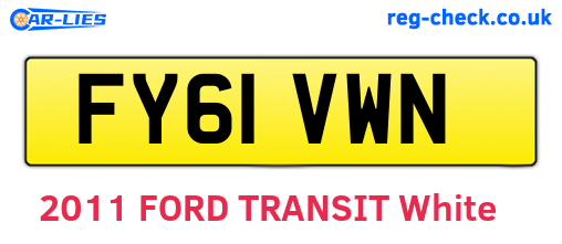 FY61VWN are the vehicle registration plates.