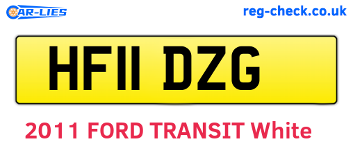 HF11DZG are the vehicle registration plates.