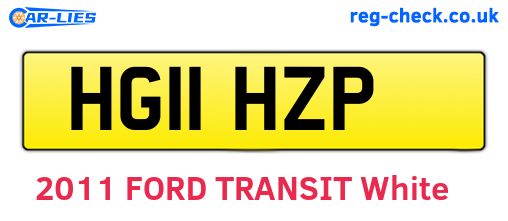 HG11HZP are the vehicle registration plates.