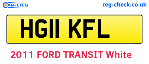 HG11KFL are the vehicle registration plates.
