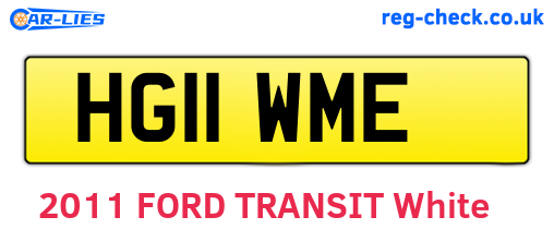 HG11WME are the vehicle registration plates.