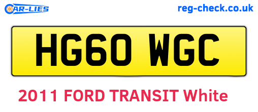 HG60WGC are the vehicle registration plates.