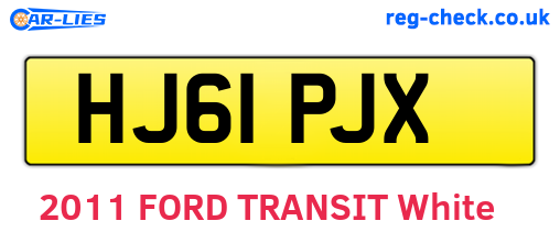 HJ61PJX are the vehicle registration plates.