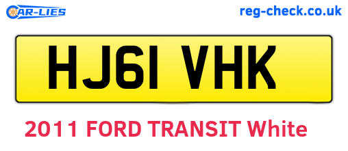 HJ61VHK are the vehicle registration plates.
