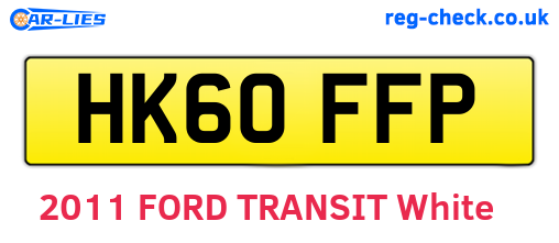 HK60FFP are the vehicle registration plates.