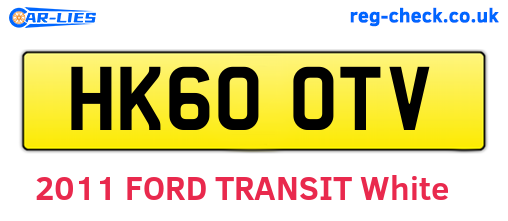 HK60OTV are the vehicle registration plates.