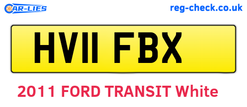 HV11FBX are the vehicle registration plates.
