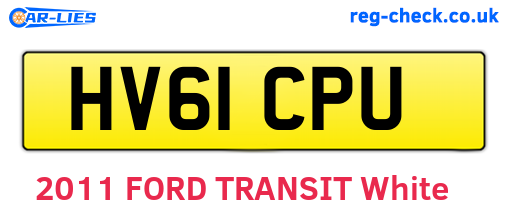 HV61CPU are the vehicle registration plates.