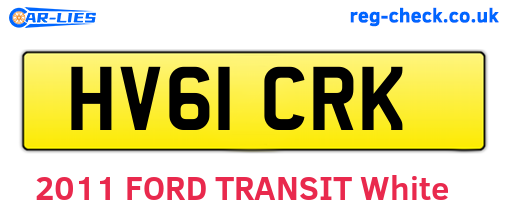 HV61CRK are the vehicle registration plates.