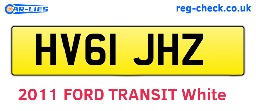 HV61JHZ are the vehicle registration plates.