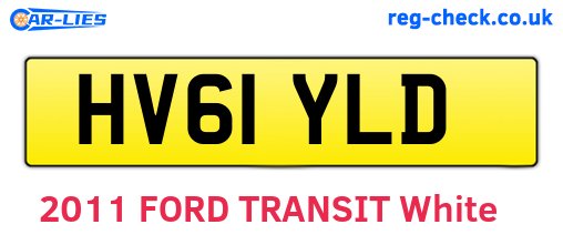 HV61YLD are the vehicle registration plates.