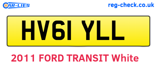 HV61YLL are the vehicle registration plates.