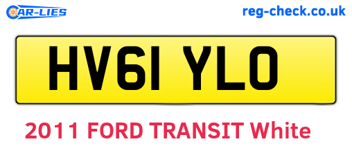 HV61YLO are the vehicle registration plates.