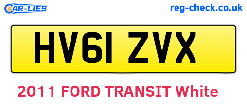 HV61ZVX are the vehicle registration plates.