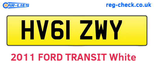 HV61ZWY are the vehicle registration plates.