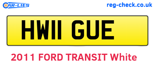 HW11GUE are the vehicle registration plates.