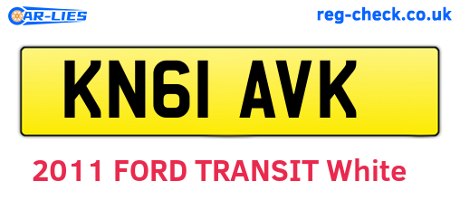 KN61AVK are the vehicle registration plates.