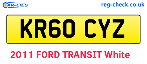 KR60CYZ are the vehicle registration plates.