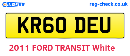 KR60DEU are the vehicle registration plates.