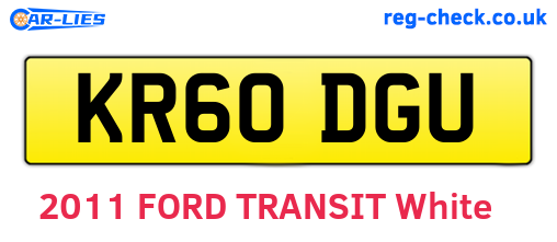 KR60DGU are the vehicle registration plates.