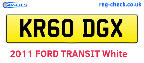 KR60DGX are the vehicle registration plates.