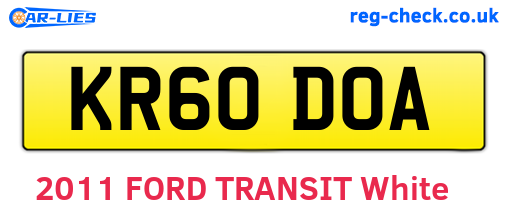KR60DOA are the vehicle registration plates.