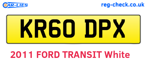 KR60DPX are the vehicle registration plates.