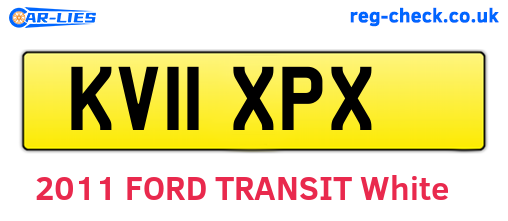 KV11XPX are the vehicle registration plates.