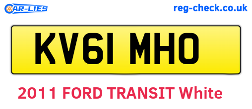 KV61MHO are the vehicle registration plates.