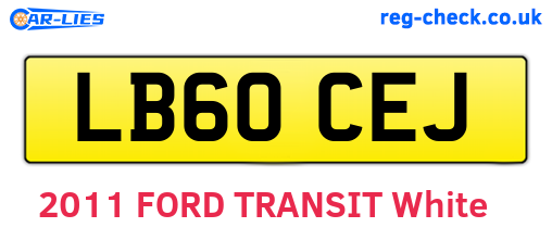 LB60CEJ are the vehicle registration plates.