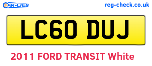 LC60DUJ are the vehicle registration plates.