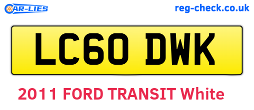 LC60DWK are the vehicle registration plates.