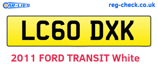 LC60DXK are the vehicle registration plates.