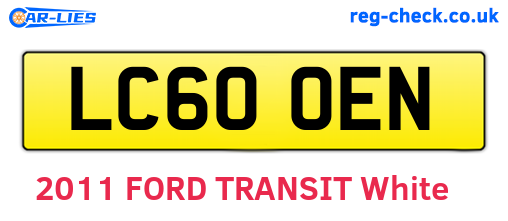 LC60OEN are the vehicle registration plates.