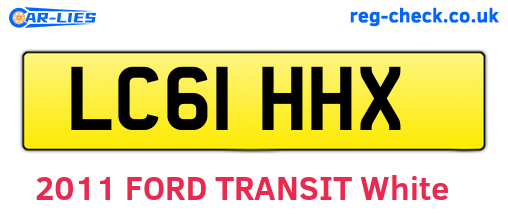 LC61HHX are the vehicle registration plates.