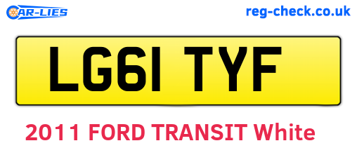 LG61TYF are the vehicle registration plates.