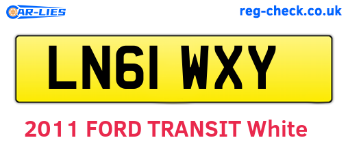 LN61WXY are the vehicle registration plates.