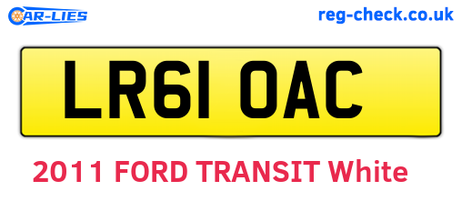 LR61OAC are the vehicle registration plates.