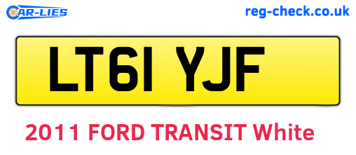 LT61YJF are the vehicle registration plates.