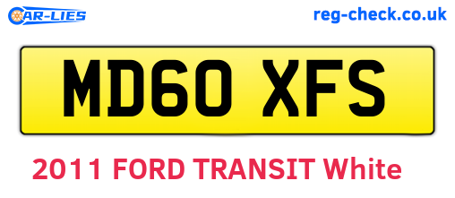 MD60XFS are the vehicle registration plates.