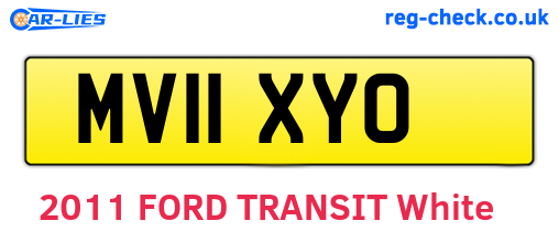 MV11XYO are the vehicle registration plates.