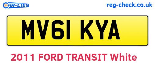 MV61KYA are the vehicle registration plates.