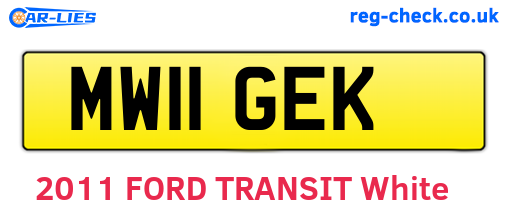 MW11GEK are the vehicle registration plates.