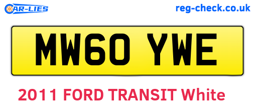 MW60YWE are the vehicle registration plates.