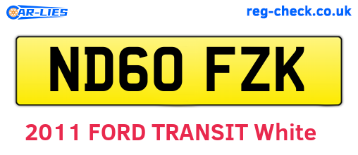 ND60FZK are the vehicle registration plates.