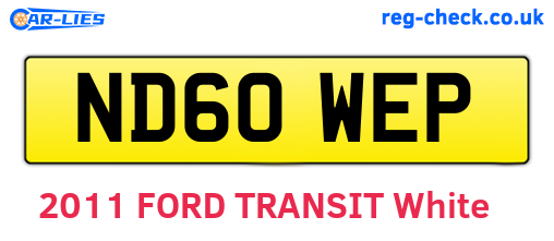 ND60WEP are the vehicle registration plates.