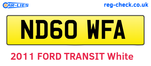 ND60WFA are the vehicle registration plates.