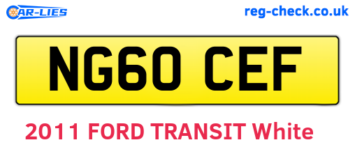 NG60CEF are the vehicle registration plates.