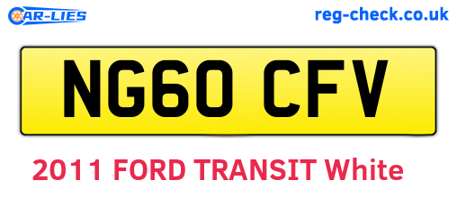 NG60CFV are the vehicle registration plates.